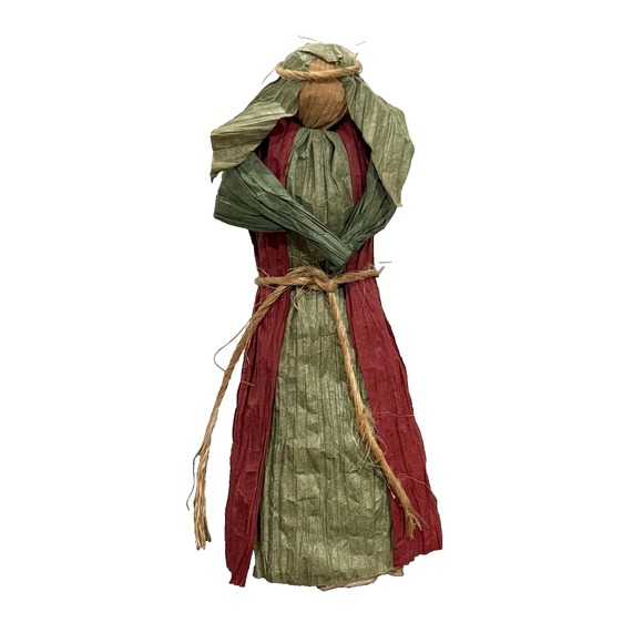 Other - Vtg Handmade Xmas Nativity Paper Doll 8" Joseph Primitive Country Decor Folk Art